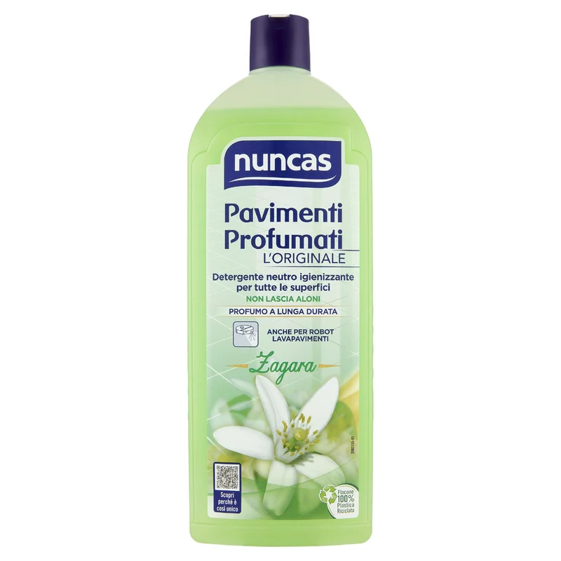 nuncas Pavimenti Profumati Detergente neutro igienizzante per tutte le superfici Zagara 1 l