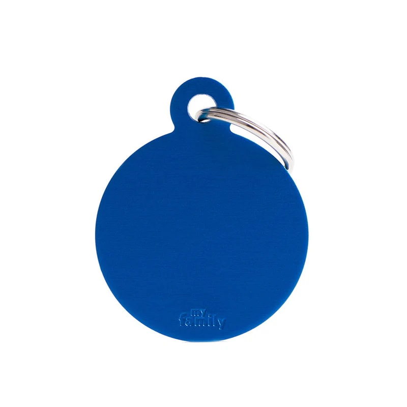 Medaglietta Per Cani E Gatti Cerchio In Alluminio Blu Taglia Grande