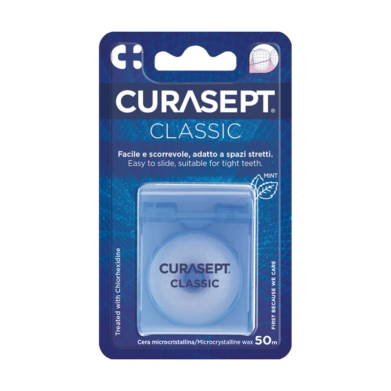 Curasept Floss Cerato Classico, Filo Interdentale 50m