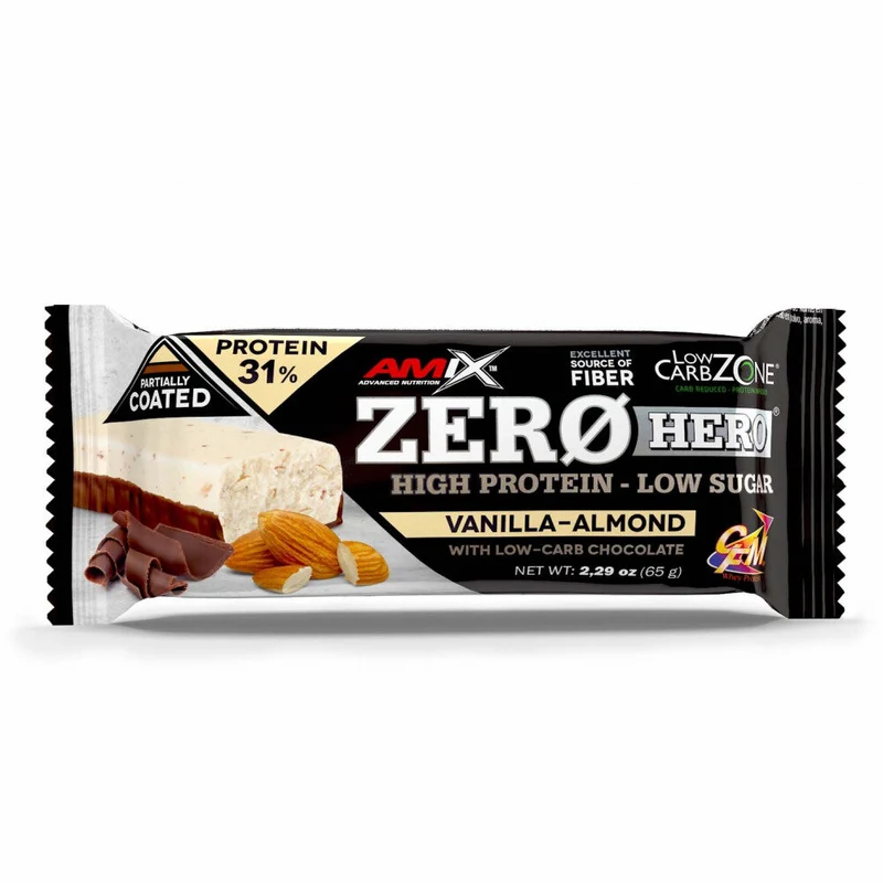 Newtritions Amix Zero Hero 31% Protein Bar Barretta Proteica Gusto Vaniglia & Mandorla 65g