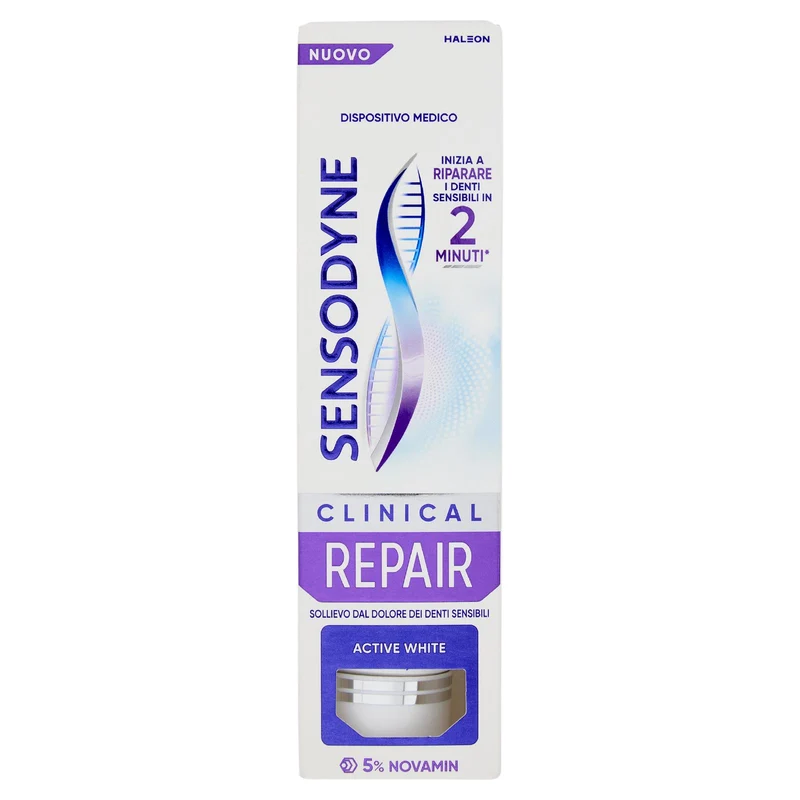 Sensodyne Clinical Repair Active White,inizia a riparare i Denti Sensibili in 2 min*,Sbiancante,75ml