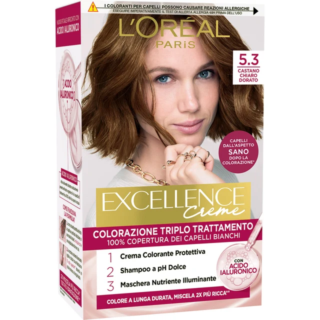 L'Oréal Paris Excellence Creme Colorazione Triplo Trattamento 5.3 Castano Chiaro Dorato