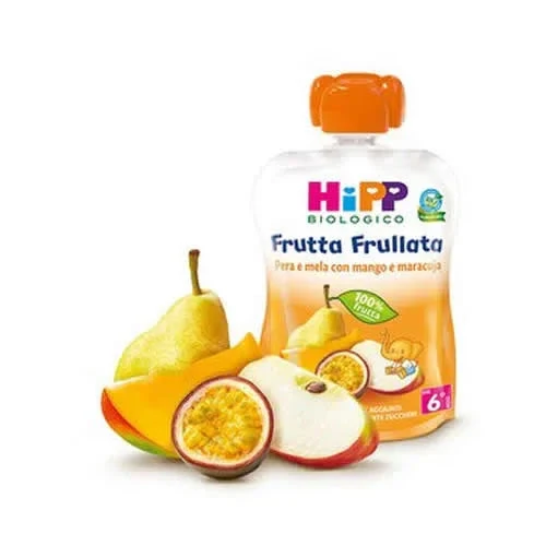 HIPP BIO FRUTTA FRULLATA PERA/MELA CON MANGO E MARACUJA 90 G