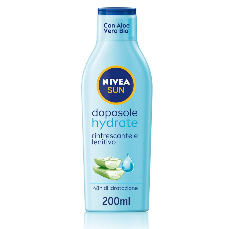 Nivea Sun Latte Doposole Hydrate Dopo Sole Idratante Con Aloe Vera Bio E Acido Ialuronico 200ml