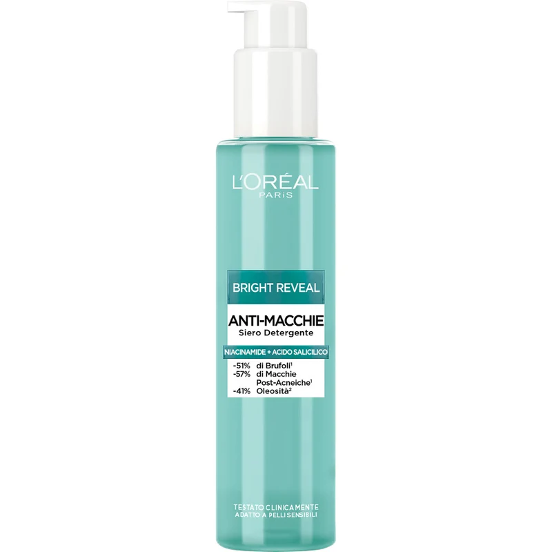 L'Oréal Paris Bright Reveal Siero Detergente Anti-Macchie con Niacinamide + Acido Salicilico