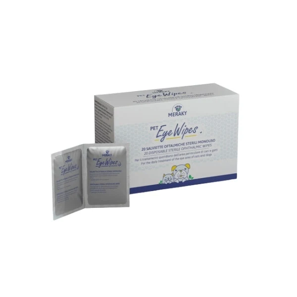 Pet Eye Wipes Salviette Oftalmiche per Cani e Gatti 20 Pezzi