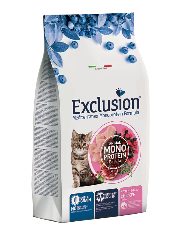 Exclusion Mediterraneo Monoprotein Noble Grain Cibo Secco Pollo Per Gattini 1,5kg