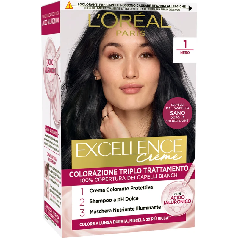L'Oréal Paris Excellence Creme Colorazione Triplo Trattamento 1 Nero