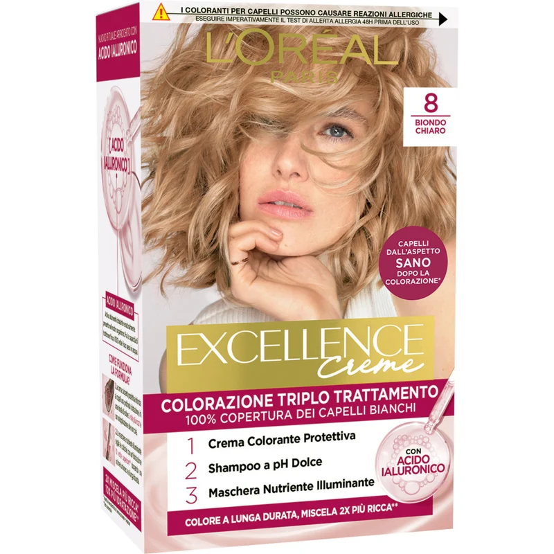 L'Oréal Paris Excellence Creme Colorazione Triplo Trattamento Biondo Chiaro 8