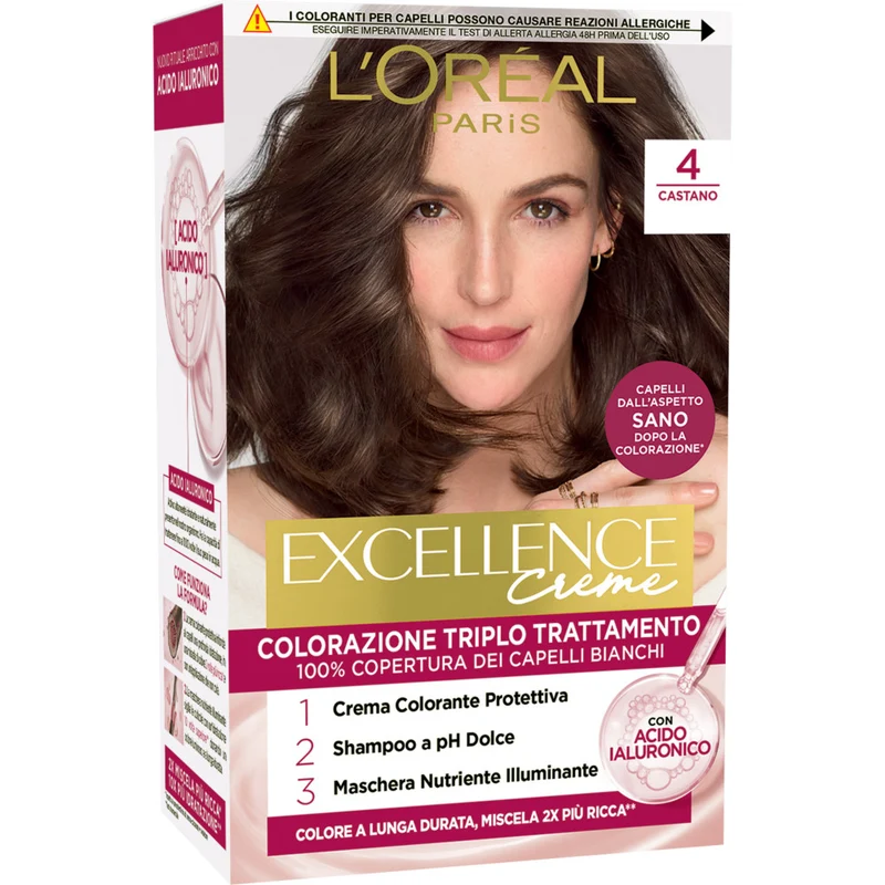L'Oréal Paris Excellence Creme Colorazione Triplo Trattamento 4 Castano