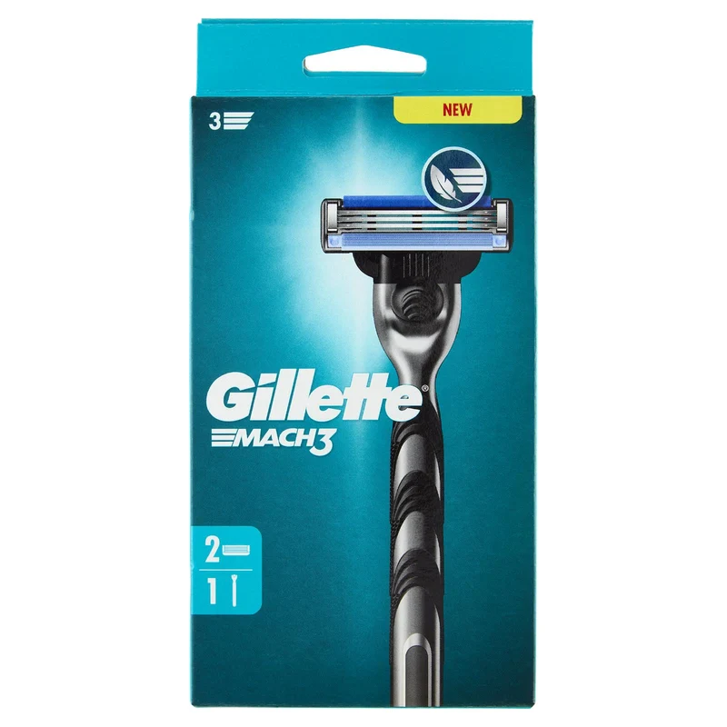 Gillette Mach3 Rasoio da Uomo a 3 Lame, 1 Manico + 2 Lamette