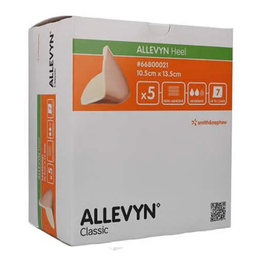 ALLEVYN TALLONE MEDICAZIONE IDROCELLULARE STERILE NON ADESIVA E NON ADERENTE ALLA LESIONE 5 MEDICAZIONI 10,5X13,5CM 5 MEDICAZIONI