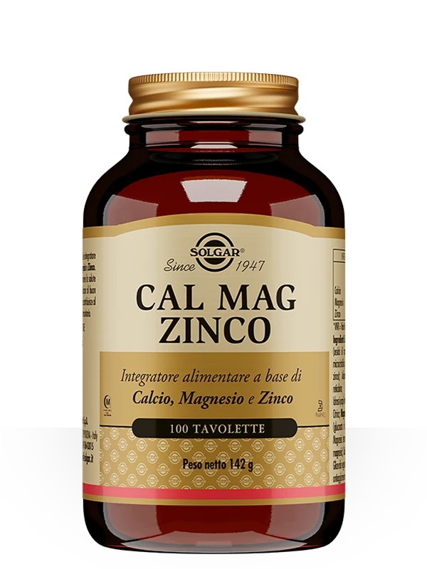 Solgar Cal Mag Zinco 100 Tavolette - Supporto Ossa e Sistema Immunitario