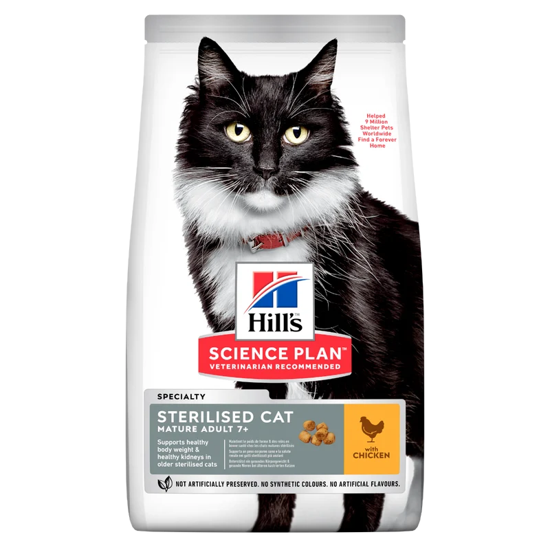 Hill's Science Plan Mature Adult 7+ Sterilised Cat Alimento Per Gatti Al Pollo Sacco 1,5kg