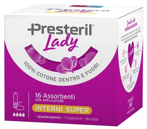 LADY PRESTERIL ASSORBENTE INTERNO COMPACT SUPER PLUS 16 PEZZI