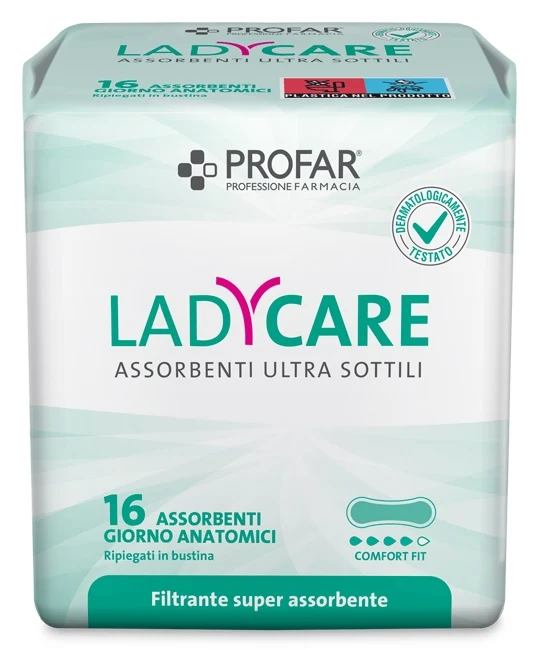 Profar Ladycare Assorbenti Giorno Anatomici 16 Pezzi
