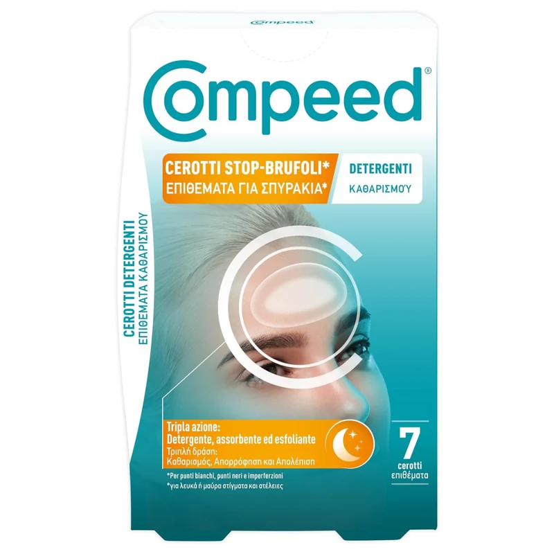 COMPEED Cerotti Stop-Brufoli Detergenti, Purificano Esfoliano e Proteggono 7 cerotti