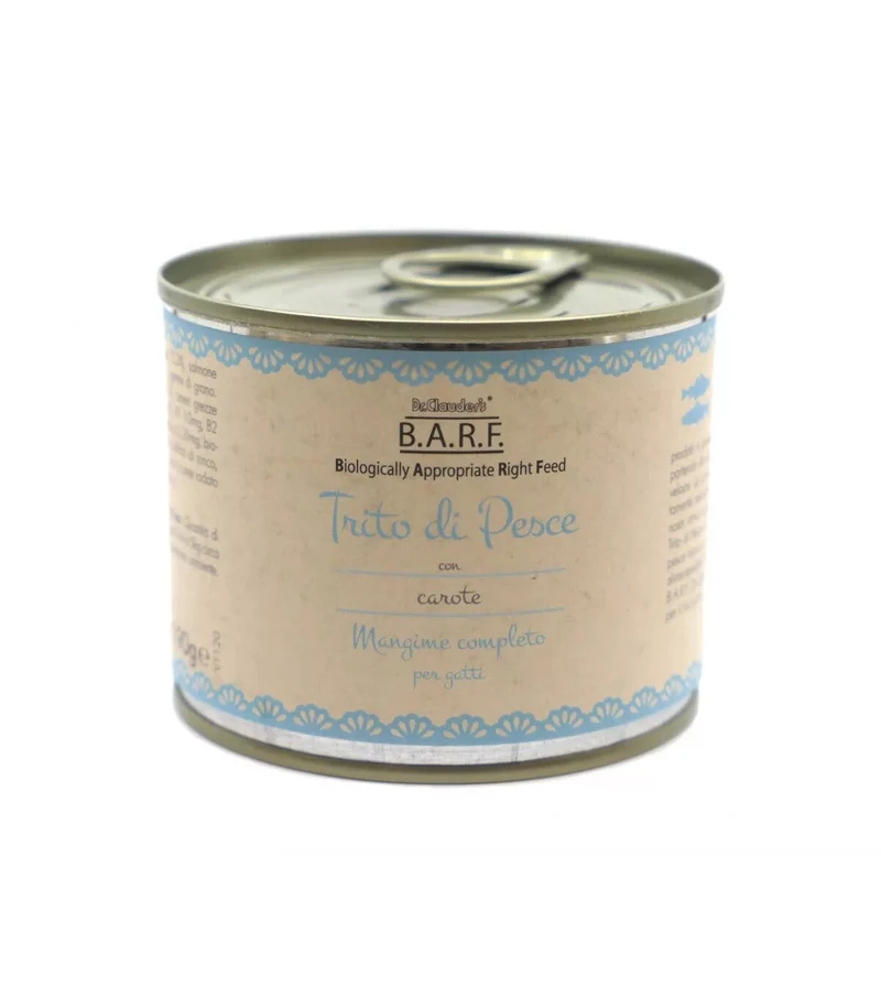 Barf Menu Completo Gatto Trito Di Pesce Con Carote 190g