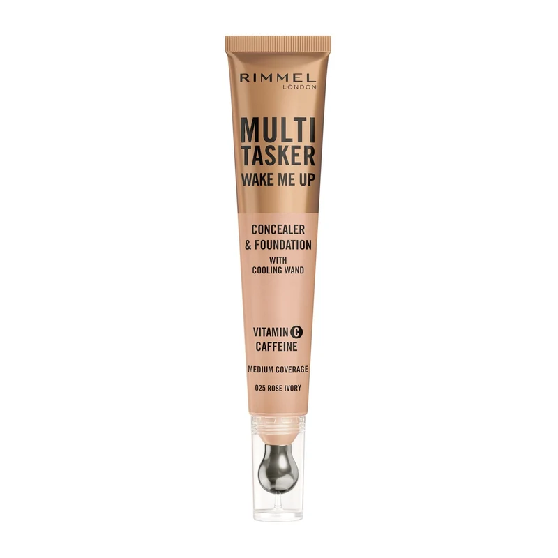 Rimmel Multi-tasker Wake Me Up Correttore & Fondotinta Formula Vegana 25 Rose Ivory 20ml