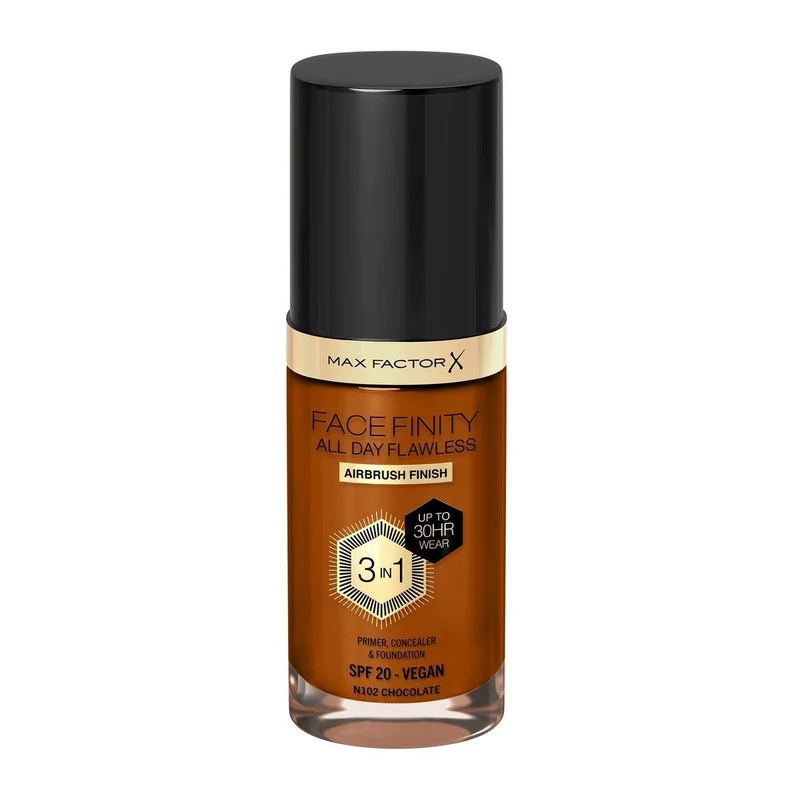 Max Factor Fondotinta Facefinity All Day Flawless 3In1 N102 Chocolate 30ml