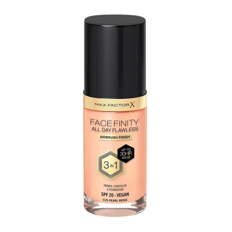 Max Factor Fondotinta Facefinity All Day Flawless 3In1 C35 Pearl Beige 30ml