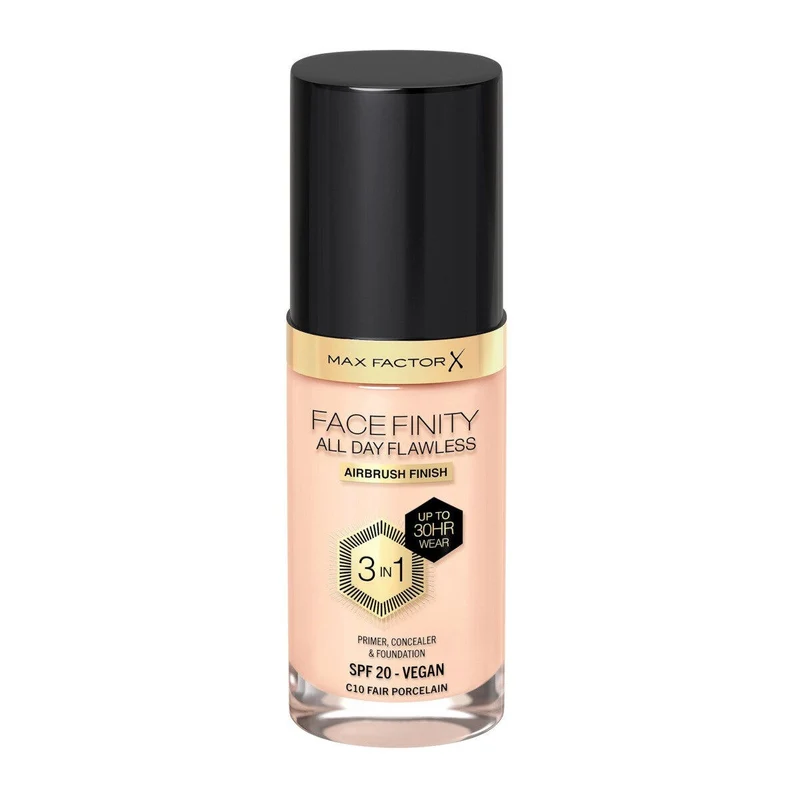 Max Factor Fondotinta Facefinity All Day Flawless 3In1 C10 Fair Porcelain 30ml