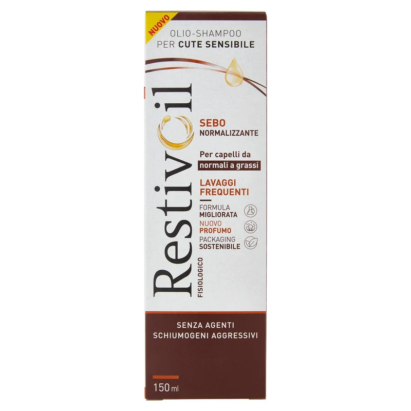 RestivOil Fisiologico Olio-Shampoo per Cute Sensibile Sebo Normalizzante 150 ml