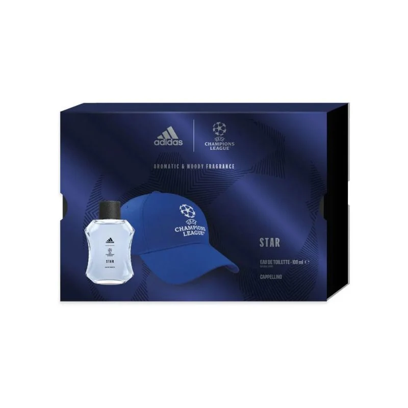 Adidas Cofanetto Uefa Star Edition Edt 100ml + Cappello Uomo da Baseball Blu