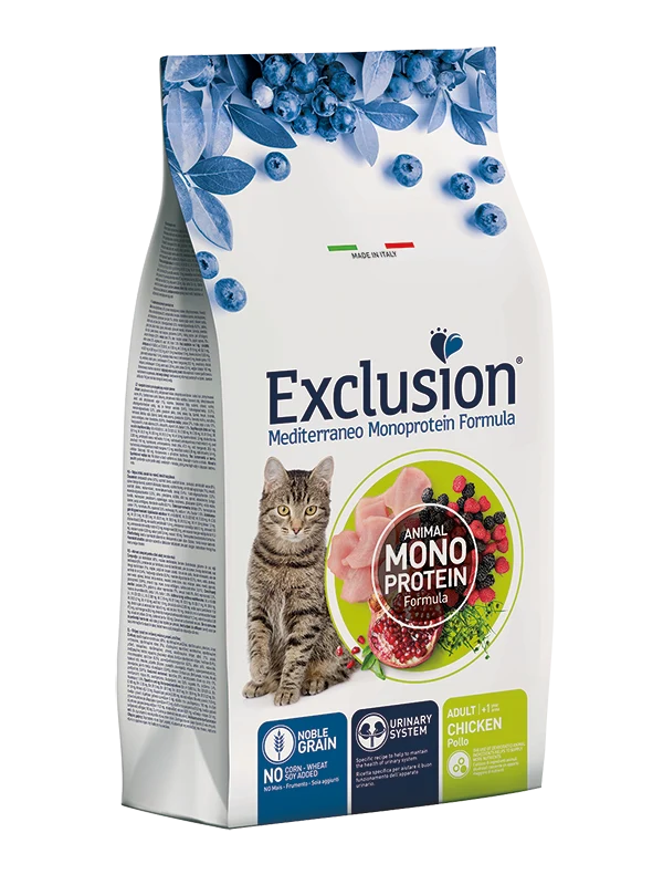 Exclusion Mediterraneo Monoprotein Noble Grain Cibo Secco Pollo Per Gatti Adulti 1,5kg