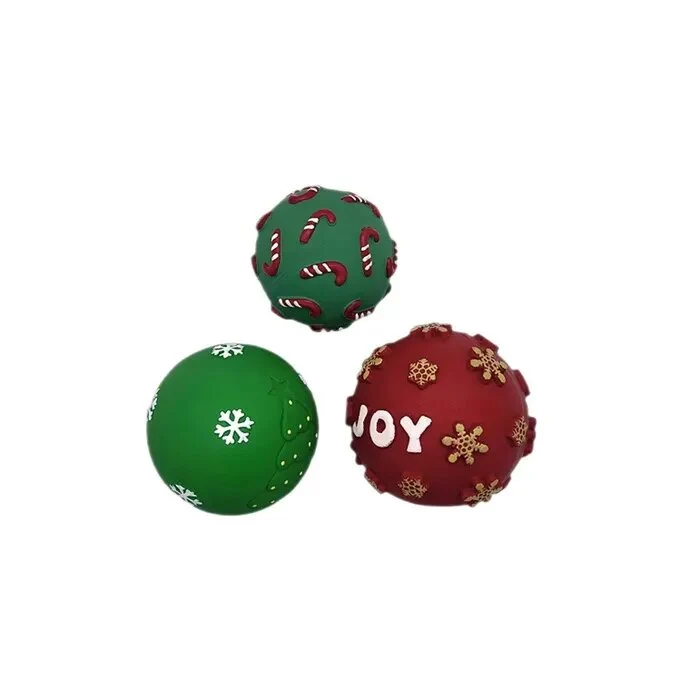 GIOCO CANE PALLA NATALIZIA C/SQUEAKER