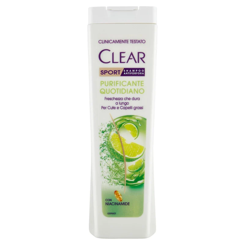Clear Sport Shampoo Antiforfora Purificante Quotidiano per Cute e Capelli grassi 225 ml