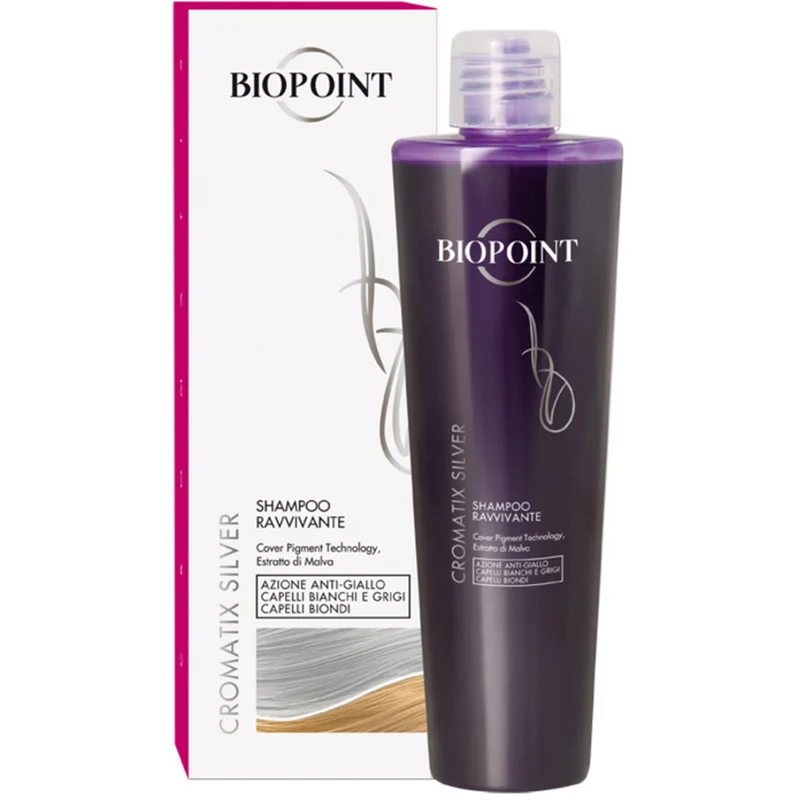 BIOPOINT - Shampoo viola ravvivante per capelli argentati e biondi - 200 ml