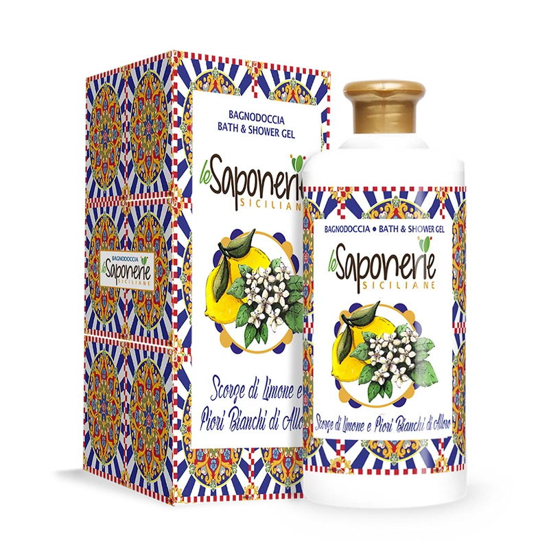 LE SAPONERIE SICILIANE BagnoDoccia Limone e F.Bianchi Alloro 500 ML