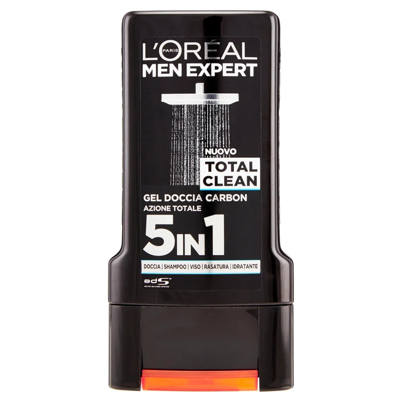 L'Oréal Paris Men Expert Total Clean Gel Doccia Carbon Azione Totale 5 in 1 300 ml