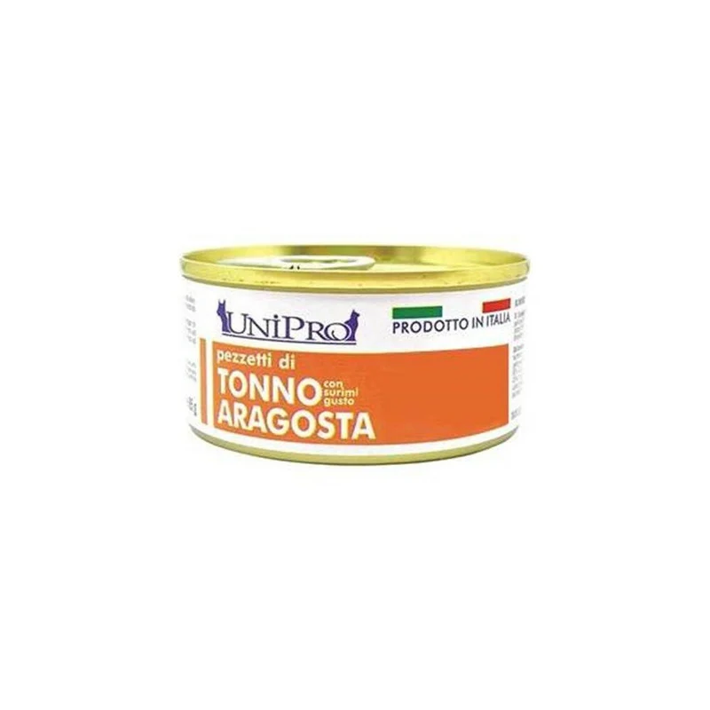 Unipro Pezzetti Di Tonno Con Surimi Aragosta Cibo Umido Per Gatti Adulti Scatoletta 85g