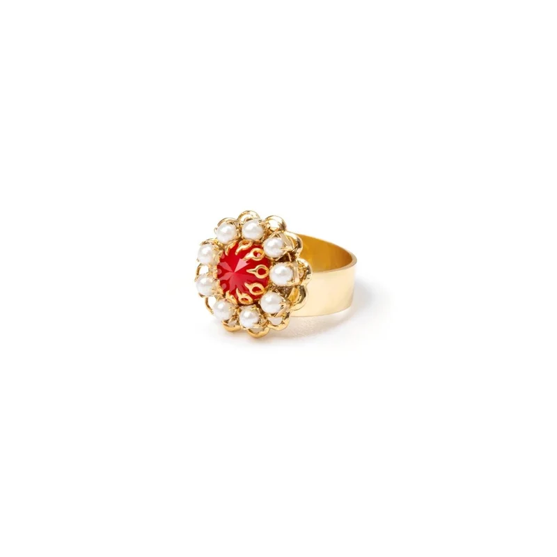 Anello Fiore di Mini Perle Ondina