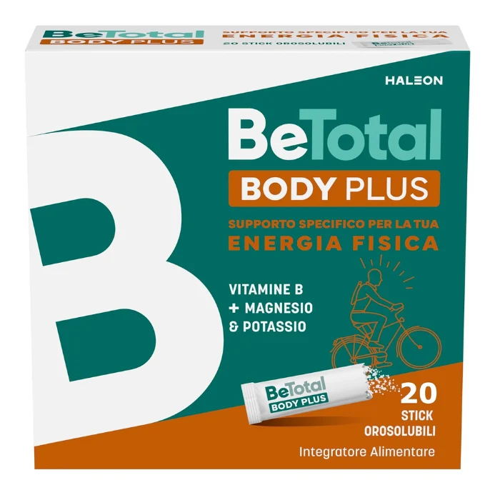 Be-Total Body Plus, Integratore Alimentare a base di vitamine del gruppo B, con Magnesio e Potassio contro stanchezza e debolezza muscolare, 20 Bustine
