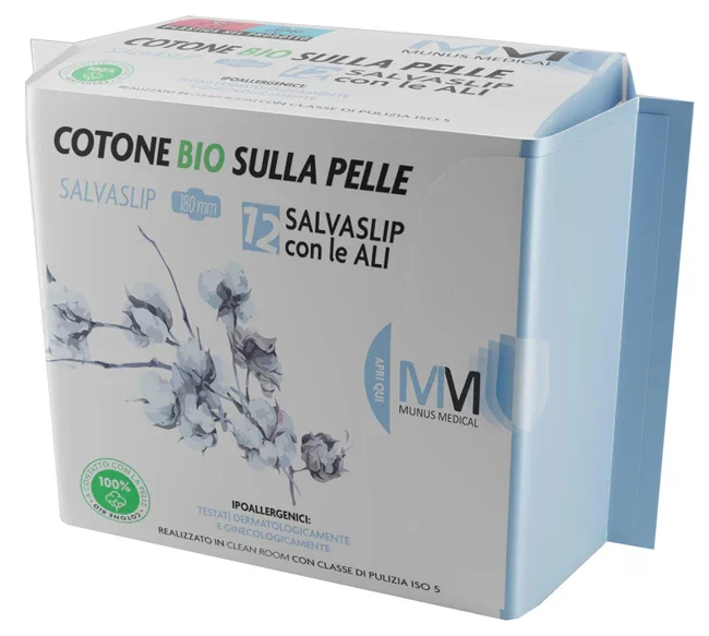 MUNUS MEDICAL PROTEGGI SLIP CON ALI COTONE BIO SULLA PELLE 12 PEZZI