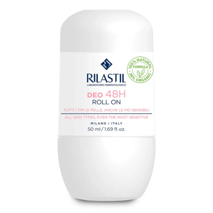 Rilastil Deo Roll On 48H Deodorante Traspirante Per Tutti I Tipi Di Pelle 50ml