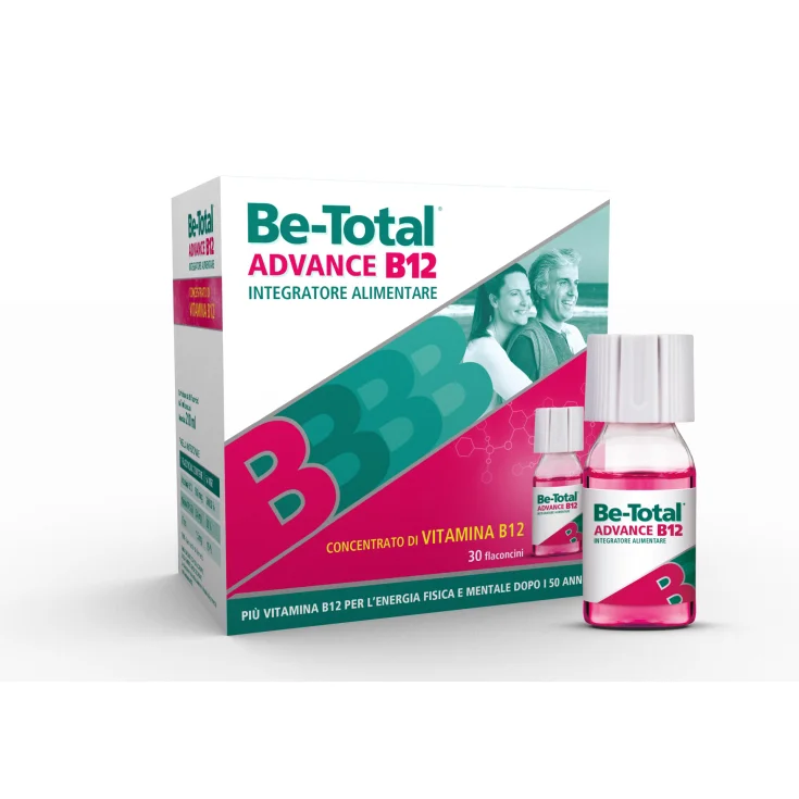 Betotal advance b12, a base di vitamina b12, riattiva la tua energia fisica e mentale, adulti 50+, 30 flaconcini