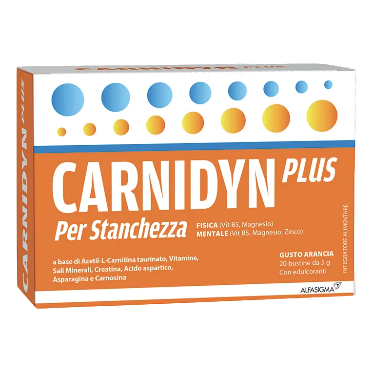Carnidyn Plus Stanchezza Fisica Mentale gusto arancia - 20 Bustine