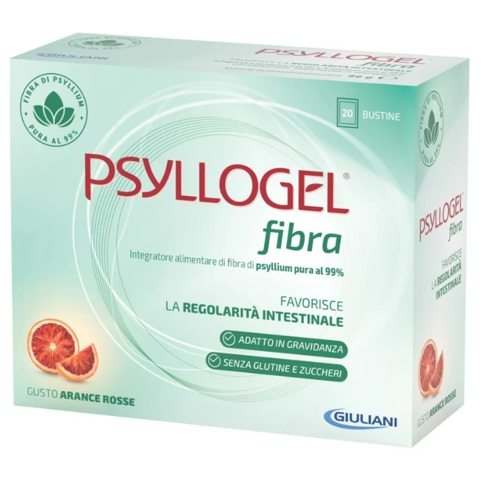 Psyllogel Fibra, Favorisce La Regolarità Intestinale, Gusto Arancia Rossa, 20 Bustine