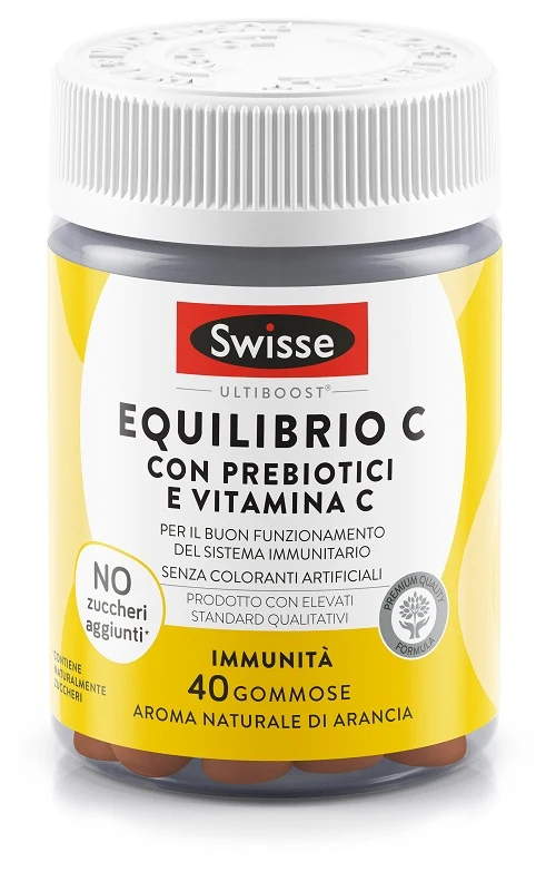 Swisse Equilibrio C, 40 gommose, aroma arancia, con prebiotici e vitamina C