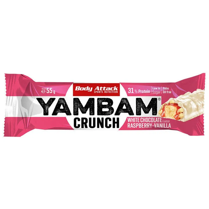 Newtritions Body Attack YamBam Bars Crunch Gusto Cioccolato Bianco Lampone & Vaniglia 55g