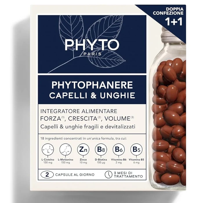 PHYTO PhytoPhanere Integratore Alimentare Capelli & Unghie - confezione doppia 2 x 90 capsule
