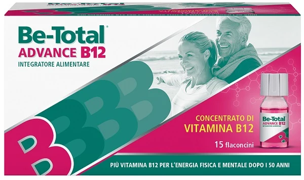 Betotal Advance B12, a base di vitamina B12, riattiva la tua energia fisica e mentale, adulti 50+, 15 Flaconcini