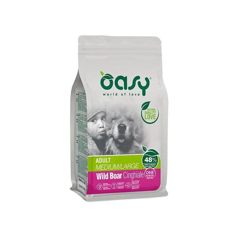 Oasy One Animal Protein Adult Medium & Large Con Cinghiale Per Cani Adulti 2.5kg