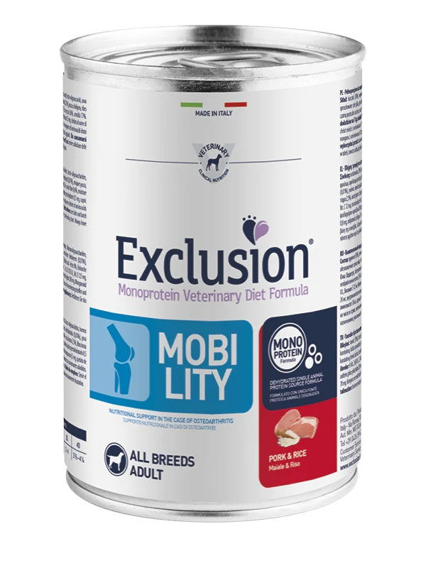 Exclusion Veterinary Diet Formula Mobility Maiale/Riso 200gr