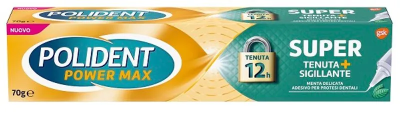 Polident Super Tenuta+sigillante Adesivo Per Protesi Dentale Gusto Menta 70g