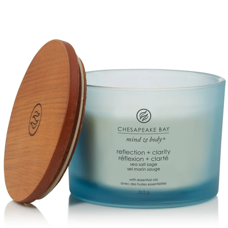 Chesapeake Bay - Candela a 3 stoppini Reflection & Clarity (Sea Salt Sage)